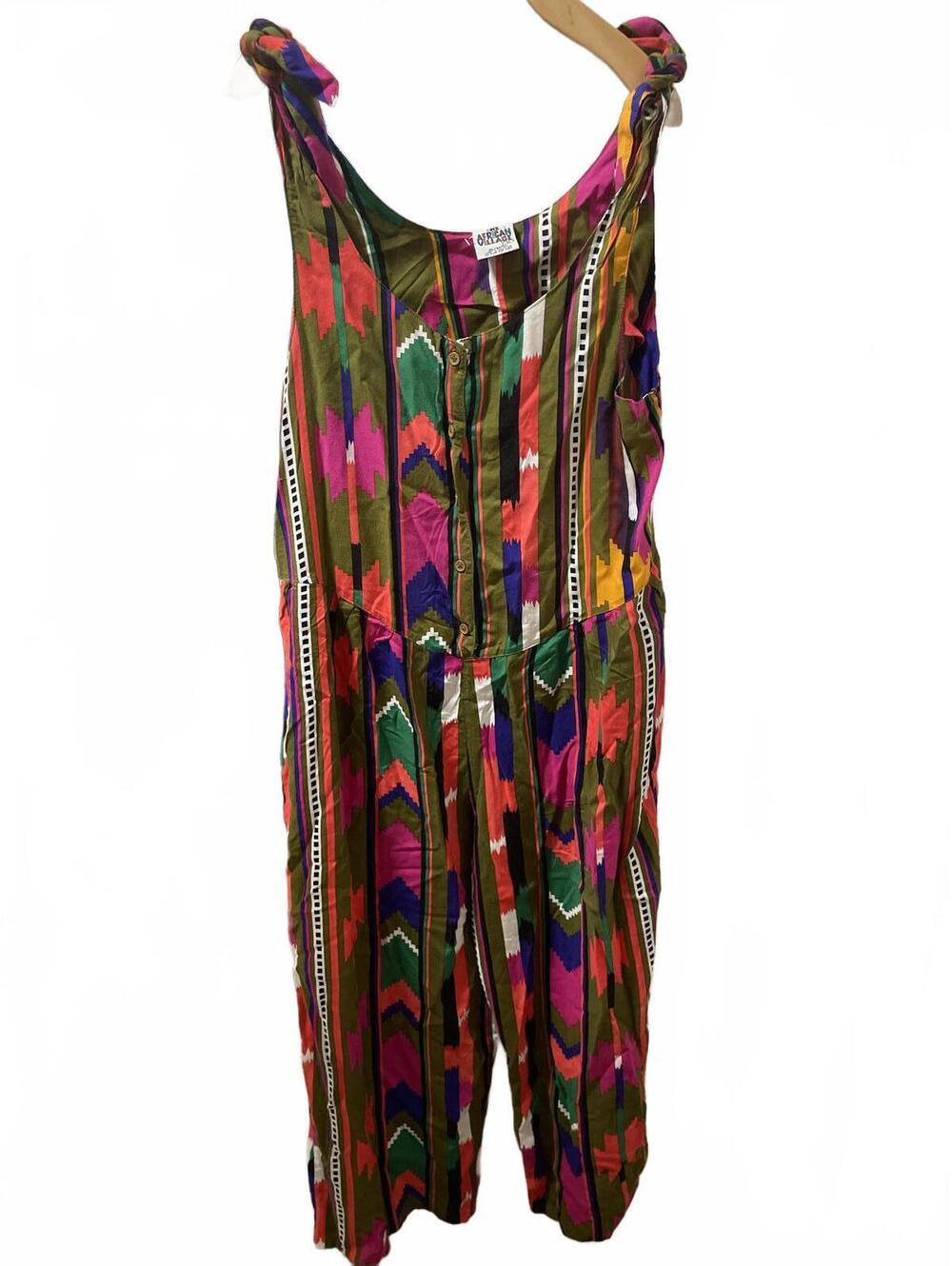 The African Village Jumpsuit Women's Medium Bohemian Retro Summer Festival